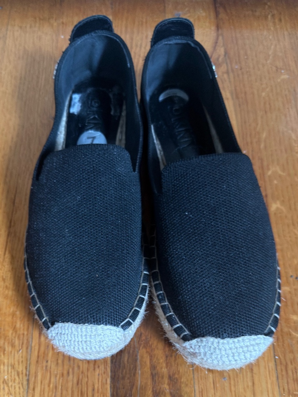 DKNY Mallandra Women's Black Canvas Espadrille Slip-On Flats Loafers